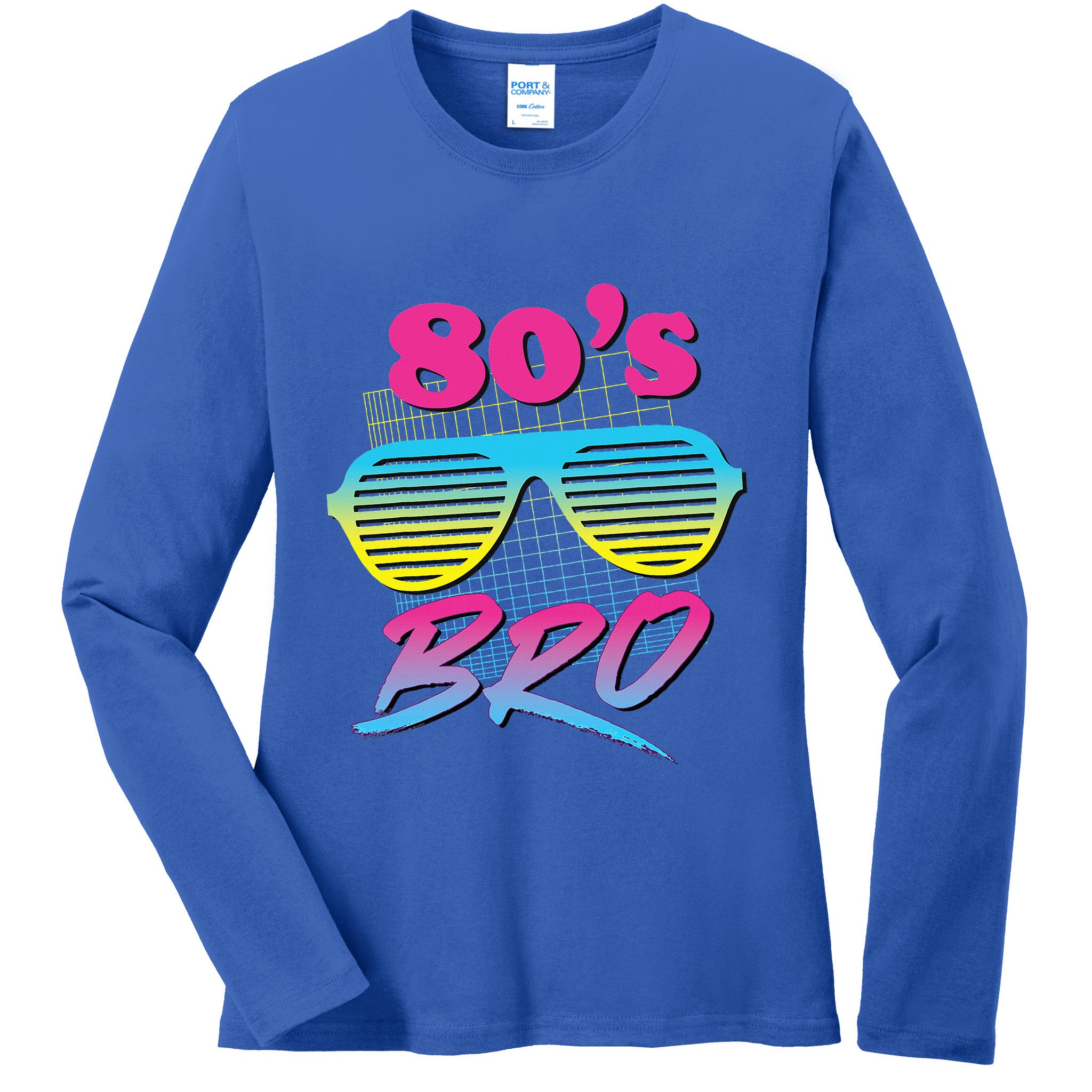 This Is My 80s Bro Costume Party Ladies Long Sleeve Shirt