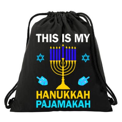 This Is My Hanukkah Pajamakah Chanukah Pajama Jewish Xmas Drawstring Bag