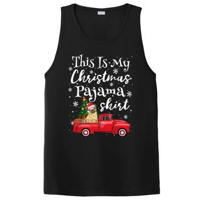 This Is My Christmas Pajama Pug Santa Funny Xmas Tree Long Sleeve PosiCharge Competitor Tank