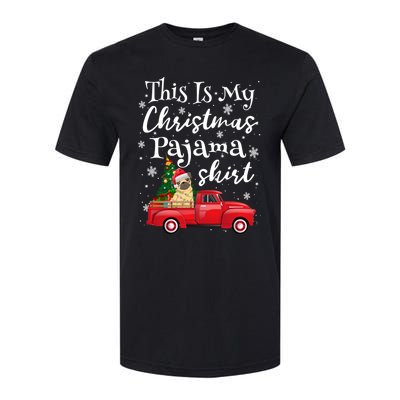 This Is My Christmas Pajama Pug Santa Funny Xmas Tree Long Sleeve Softstyle CVC T-Shirt