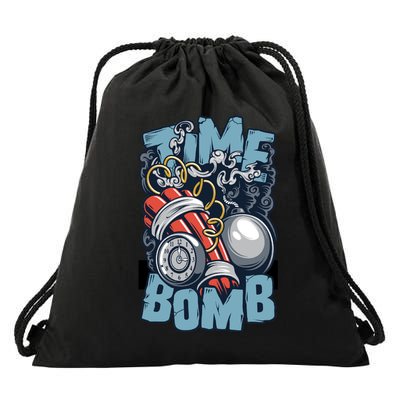 Time Ticking Bomb Drawstring Bag