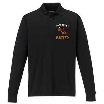 Time To Get Basted Performance Long Sleeve Polo