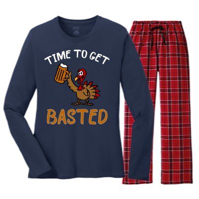 Time To Get Basted Women's Long Sleeve Flannel Pajama Set 