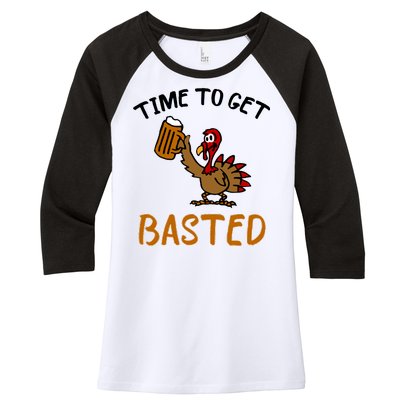 Time To Get Basted Women's Tri-Blend 3/4-Sleeve Raglan Shirt