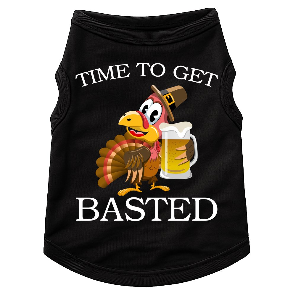 Time To Get Basted Funny Thanksgiving  Doggie Tank