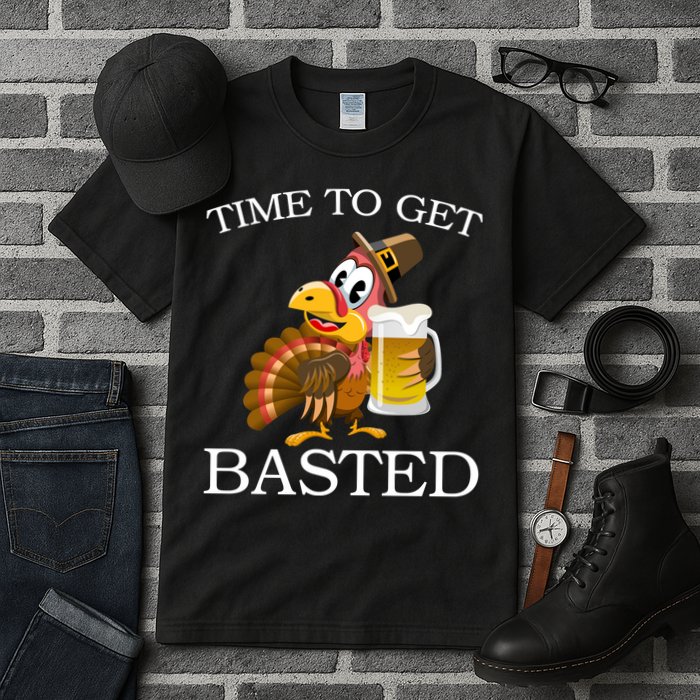 Time To Get Basted Funny Thanksgiving  Tall T-Shirt
