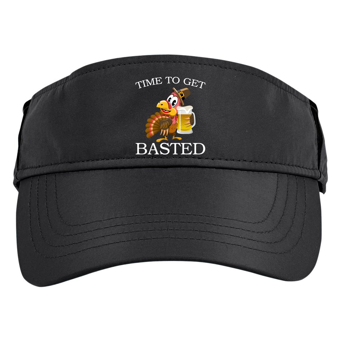 Time To Get Basted Funny Thanksgiving  Adult Drive Performance Visor