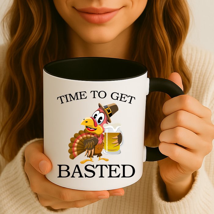 Time To Get Basted Funny Thanksgiving  Mug