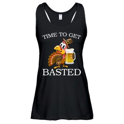 Time To Get Basted Funny Thanksgiving  Ladies Essential Flowy Tank