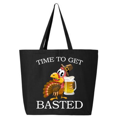 Time To Get Basted Funny Thanksgiving  25L Jumbo Tote