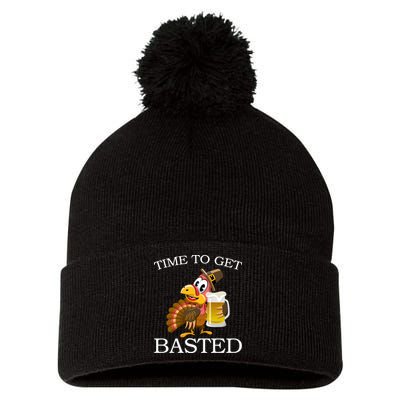 Time To Get Basted Funny Thanksgiving  Pom Pom 12in Knit Beanie