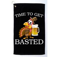 Time To Get Basted Funny Thanksgiving  Golf Towel