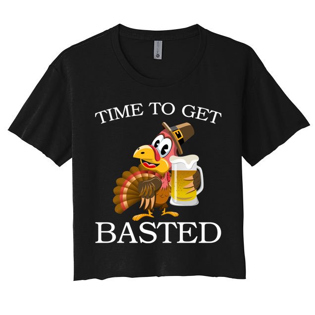 Time To Get Basted Funny Thanksgiving  Crop Top