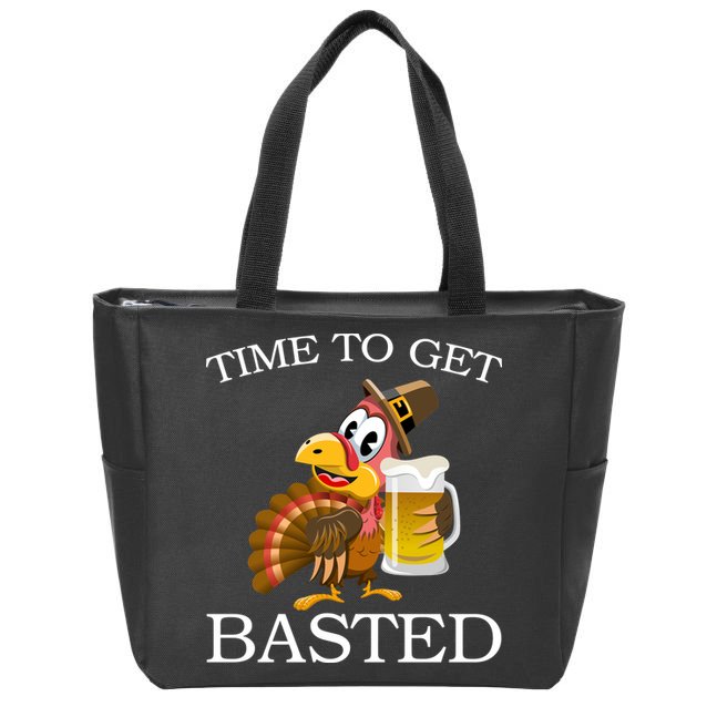 Time To Get Basted Funny Thanksgiving  Zip Tote Bag