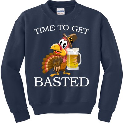 Time To Get Basted Funny Thanksgiving  Kids Sweatshirt