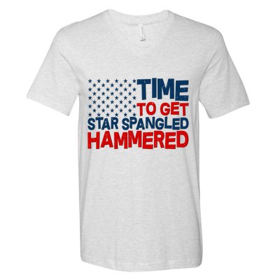 Time To Get Star Spangled Hammered V-Neck T-Shirt