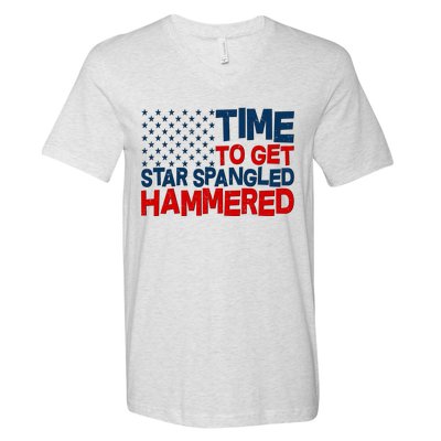 Time To Get Star Spangled Hammered V-Neck T-Shirt