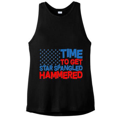 Time To Get Star Spangled Hammered Ladies PosiCharge Tri-Blend Wicking Tank