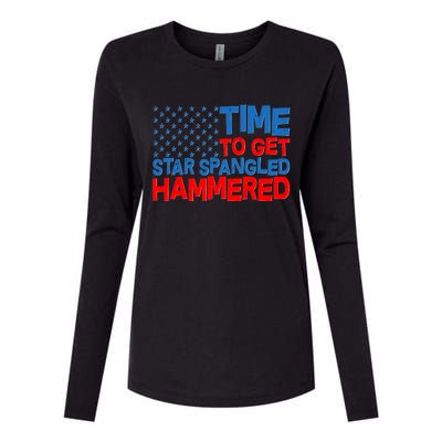 Time To Get Star Spangled Hammered Womens Cotton Relaxed Long Sleeve T-Shirt