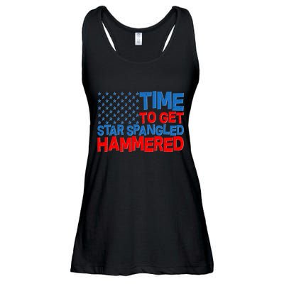 Time To Get Star Spangled Hammered Ladies Essential Flowy Tank
