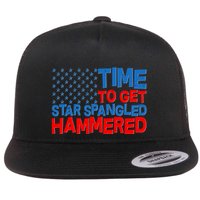 Time To Get Star Spangled Hammered Flat Bill Trucker Hat