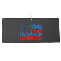 Time To Get Star Spangled Hammered Large Microfiber Waffle Golf Towel