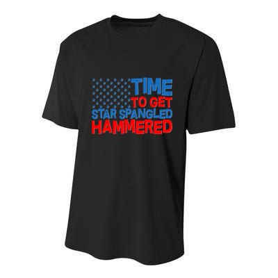 Time To Get Star Spangled Hammered Youth Performance Sprint T-Shirt