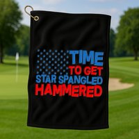 Time To Get Star Spangled Hammered Golf Towel