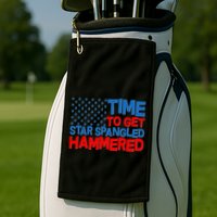 Time To Get Star Spangled Hammered Golf Towel