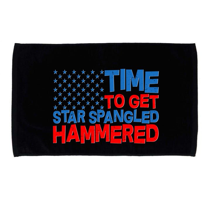 Time To Get Star Spangled Hammered Microfiber Hand Towel