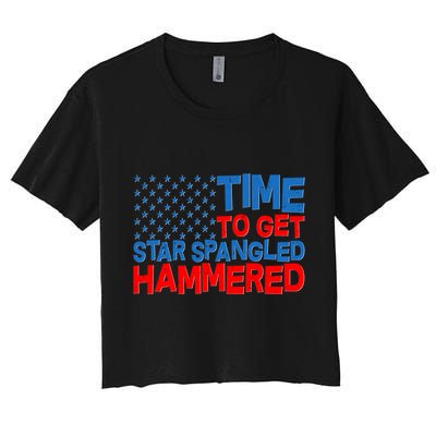 Time To Get Star Spangled Hammered Crop Top