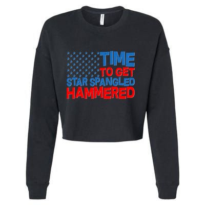 Time To Get Star Spangled Hammered Cropped Pullover Crew