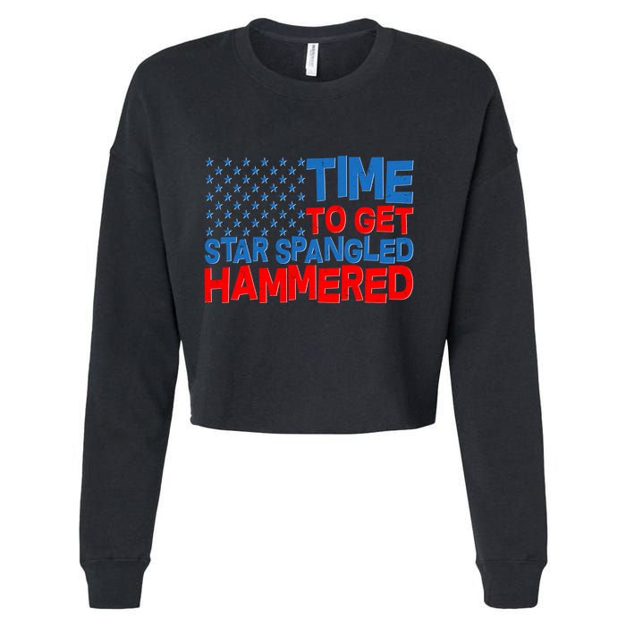 Time To Get Star Spangled Hammered Cropped Pullover Crew