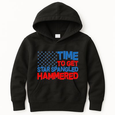 Time To Get Star Spangled Hammered Kids Hoodie