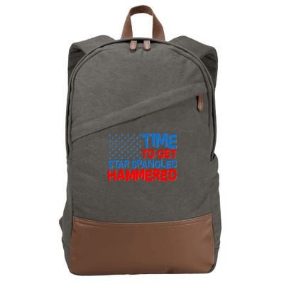 Time To Get Star Spangled Hammered Cotton Canvas Backpack