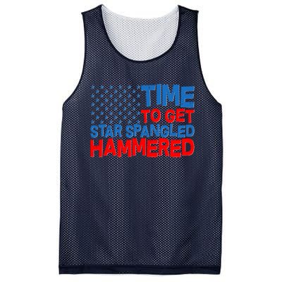 Time To Get Star Spangled Hammered Mesh Reversible Basketball Jersey Tank