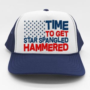 Time To Get Star Spangled Hammered Trucker Hat