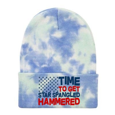 Time To Get Star Spangled Hammered Tie Dye 12in Knit Beanie