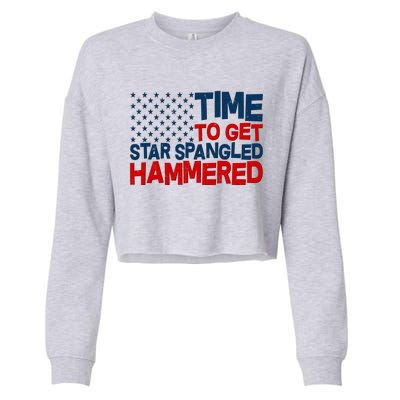 Time To Get Star Spangled Hammered Cropped Pullover Crew