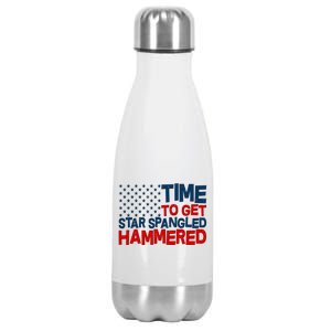 Time To Get Star Spangled Hammered Stainless Steel Insulated Water Bottle