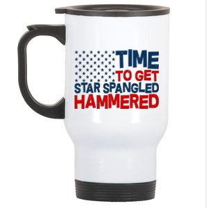 Time To Get Star Spangled Hammered Stainless Steel Travel Mug