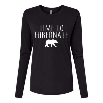 Time To Hibernate Womens Cotton Relaxed Long Sleeve T-Shirt