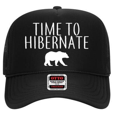 Time To Hibernate High Crown Mesh Back Trucker Hat