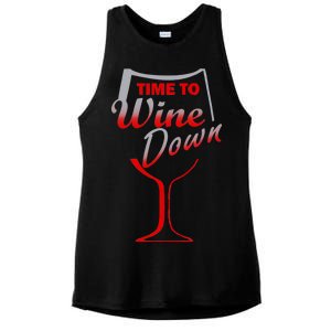 Time To Wine Down Ladies PosiCharge Tri-Blend Wicking Tank