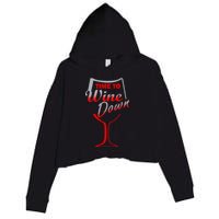 Time To Wine Down Crop Fleece Hoodie