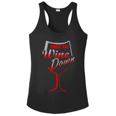 Time To Wine Down Ladies PosiCharge Competitor Racerback Tank