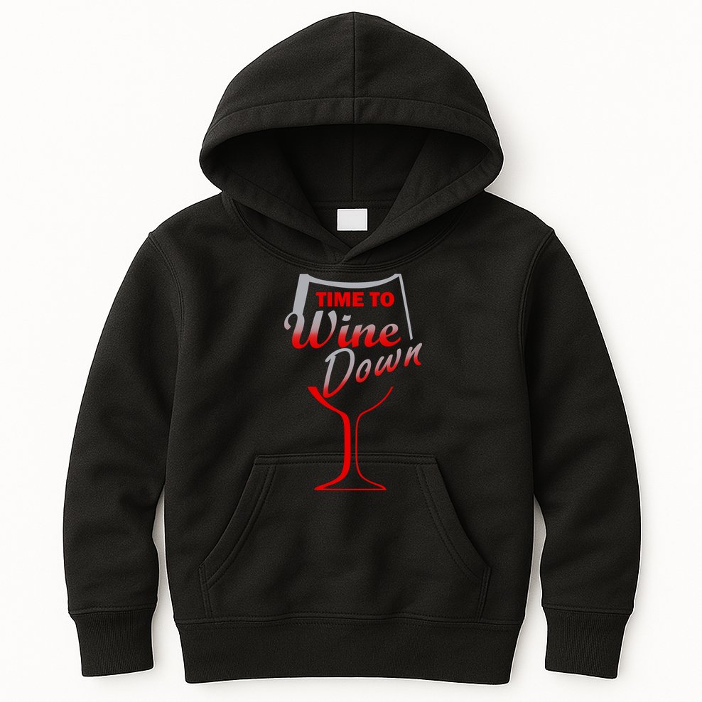 Time To Wine Down Kids Hoodie