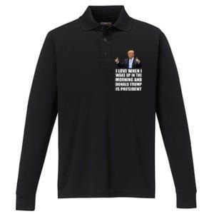 Donald Trump Is My President Performance Long Sleeve Polo