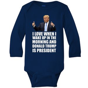 Donald Trump Is My President Baby Long Sleeve Bodysuit