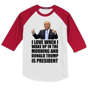 Donald Trump Is My President Kids Colorblock Raglan Jersey